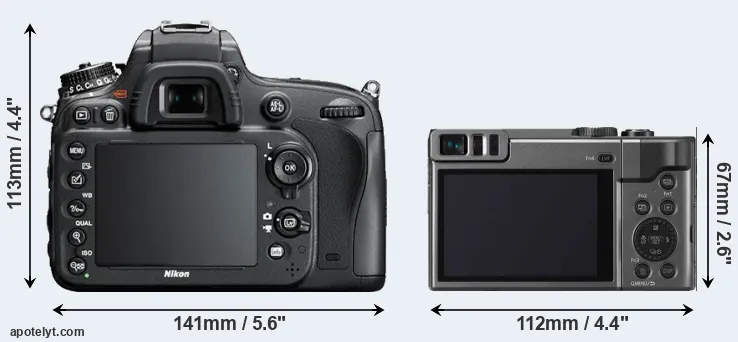 Comparison D610 or ZS70 rear