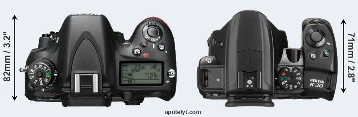 Compare D610 versus K-30 top