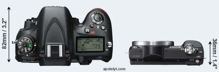 Compare D610 versus A5000 top