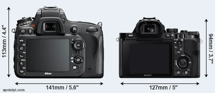 Comparison D610 or A7 rear