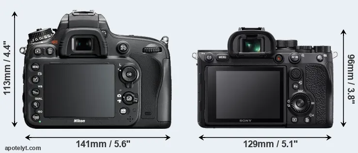 Comparison D610 or A7R IV rear