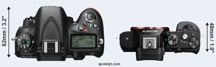Compare D610 versus A7R top