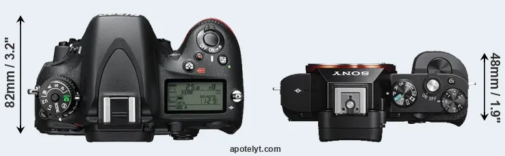 Compare D610 versus A7S top