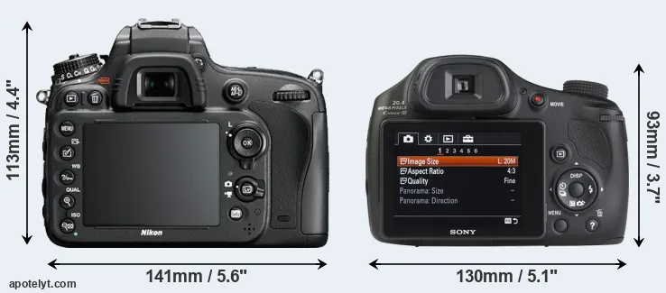 Comparison D610 or HX350 rear