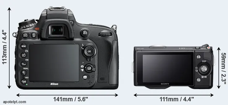Comparison D610 or NEX-5N rear