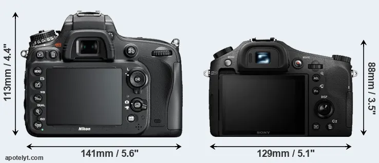 Comparison D610 or RX10 II rear