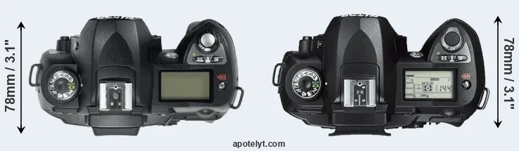 Compare D70 versus D70s top