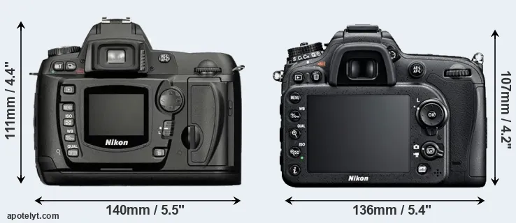 Comparison D70 or D7100 rear