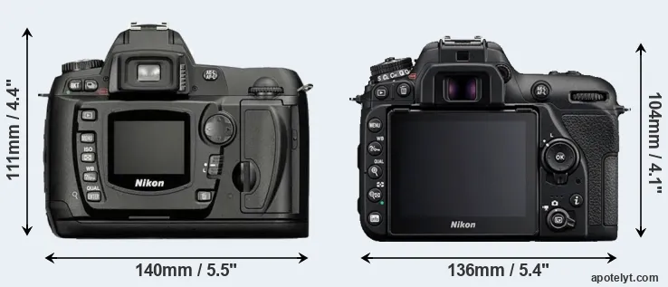 Comparison D70 or D7500 rear