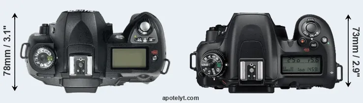 Compare D70 versus D7500 top