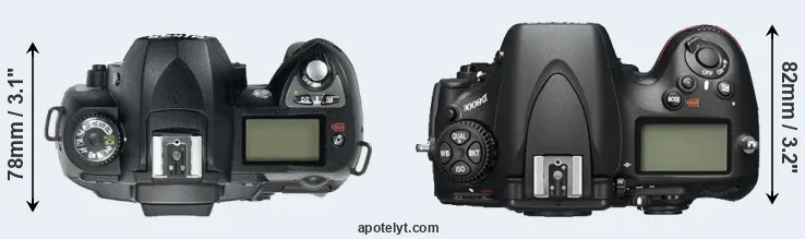 Compare D70 versus D800E top