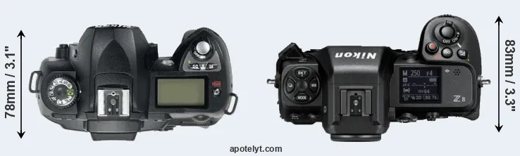 Compare D70 versus Z8 top