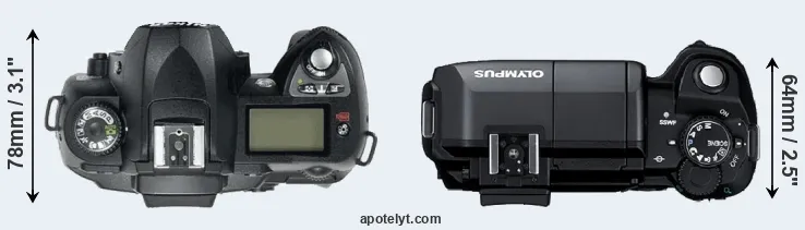 Compare D70 versus E-300 top