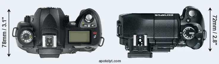 Compare D70 versus E-330 top