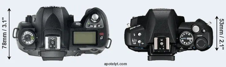 Compare D70 versus E-420 top