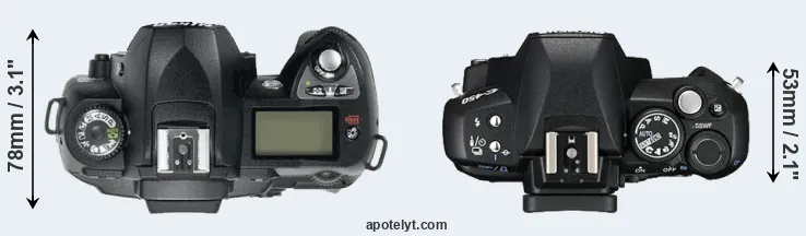 Compare D70 versus E-450 top