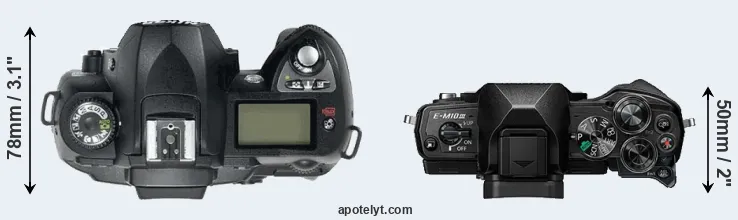 Compare D70 versus E-M10 III top