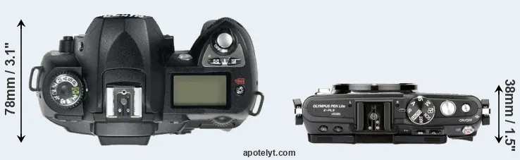 Compare D70 versus E-PL5 top