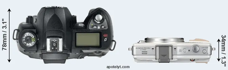 Compare D70 versus E-PM2 top