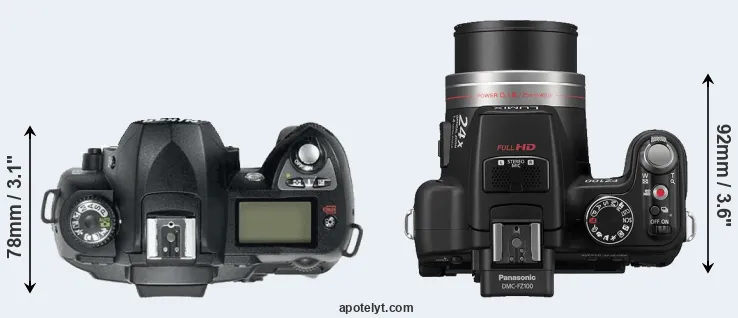 Compare D70 versus FZ100 top