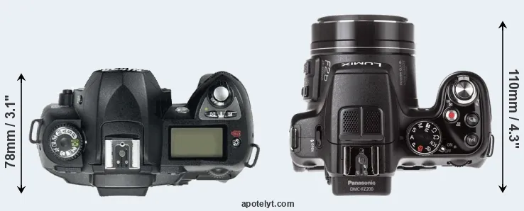 Compare D70 versus FZ200 top