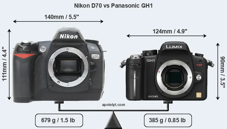 Size Nikon D70 vs Panasonic GH1