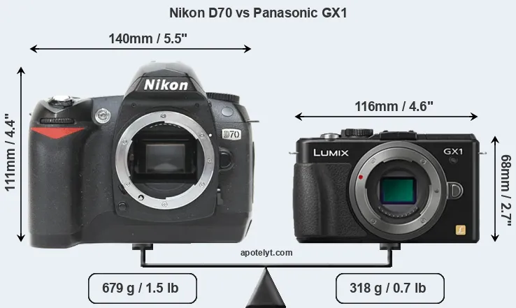 Size Nikon D70 vs Panasonic GX1