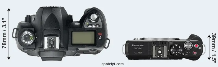 Compare D70 versus GX1 top