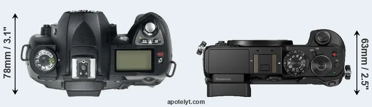 Compare D70 versus GX8 top