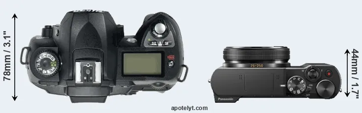 Compare D70 versus TZ100 top
