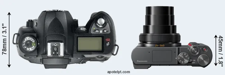Compare D70 versus ZS200 top