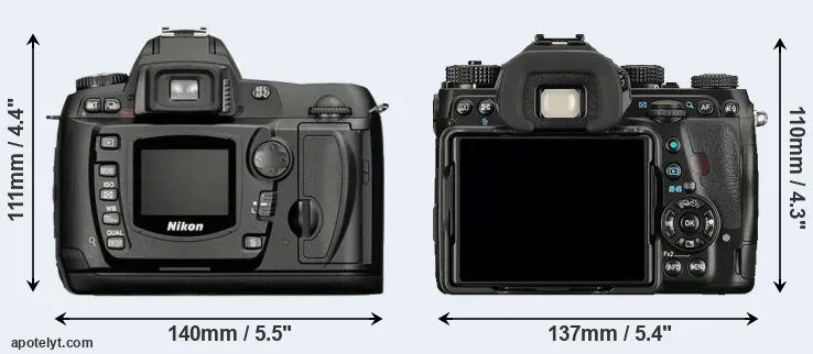 Comparison D70 or K-1 rear