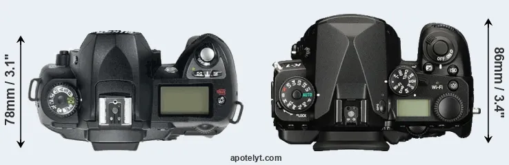 Compare D70 versus K-1 top