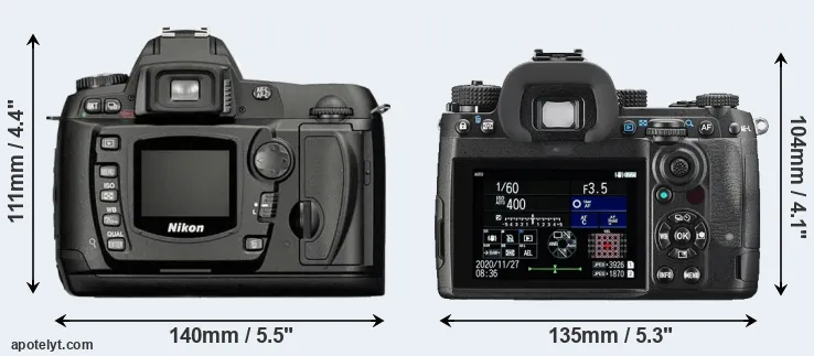 Comparison D70 or K-3 III rear
