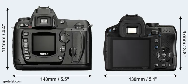Comparison D70 or K-30 rear