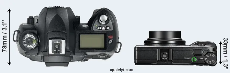 Compare D70 versus GR III top