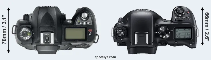 Compare D70 versus NX1 top