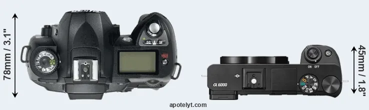 Compare D70 versus A6000 top