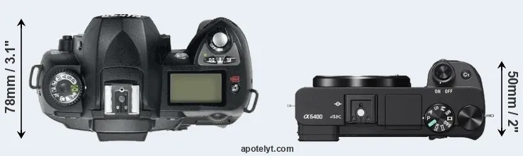 Compare D70 versus A6400 top