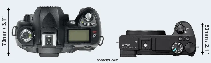Compare D70 versus A6500 top