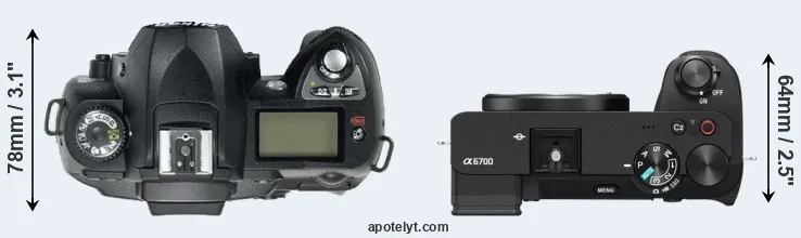 Compare D70 versus A6700 top