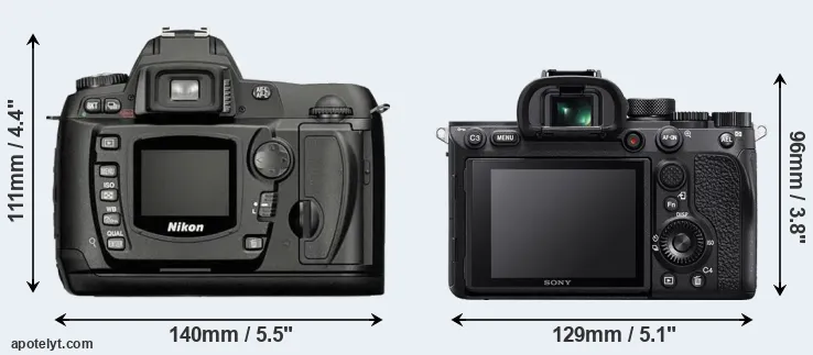 Comparison D70 or A7R IV rear