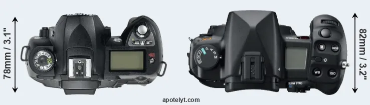 Compare D70 versus A850 top