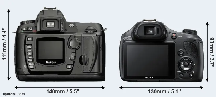Comparison D70 or HX400V rear