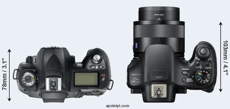 Compare D70 versus HX400V top