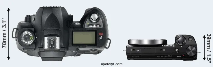 Compare D70 versus NEX-5R top