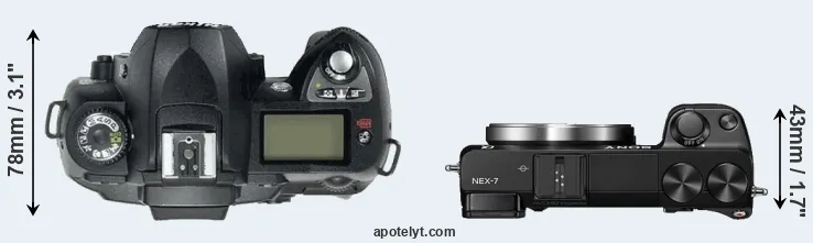 Compare D70 versus NEX-7 top