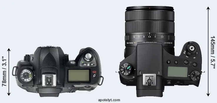 Compare D70 versus RX10 IV top