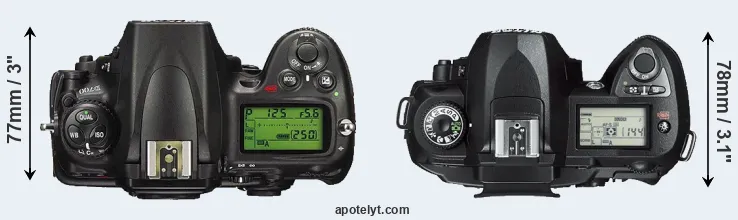 Compare D700 versus D70s top
