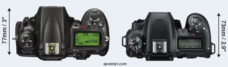 Compare D700 versus D7500 top